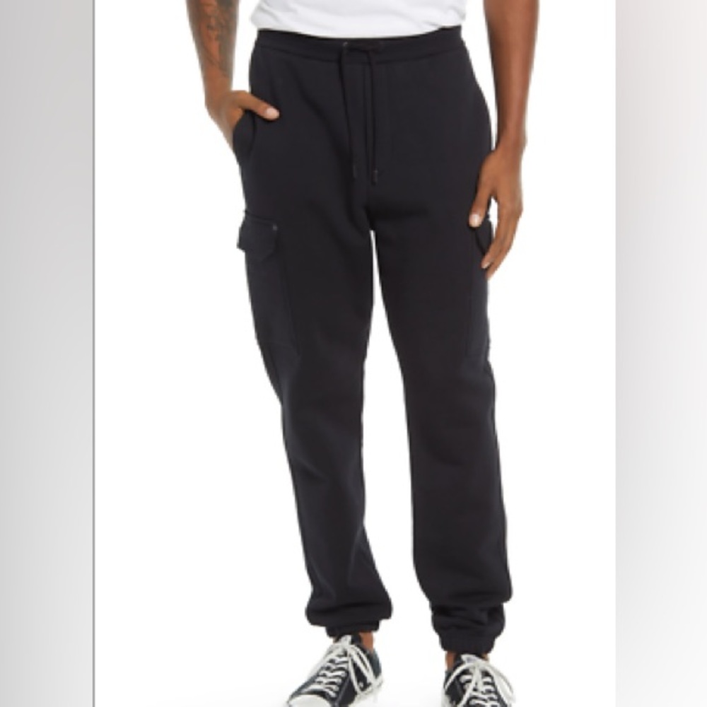 FRAME Black twill Jogger Sweatpants with Elastic Waistband